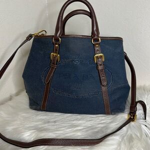 💯Authentic Prada Canapa in Denim🍀